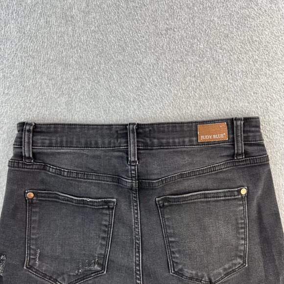 Judy Blue Shorts Womens Large Distressed High Rise Frayed Hem Denim Stretch - Picture 11 of 11